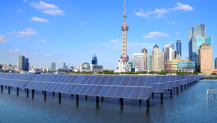 Pictured: Solar infrastructure in Shanghai